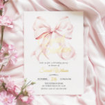 Invitación al Relieve metalizado de cumpleaños 16<br><div class="desc">Dulce cumpleaños Pink Bow Invitación para una estética del arco moderno celebración de 16 años</div>