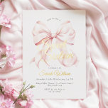 Invitación al Relieve metalizado de cumpleaños 16<br><div class="desc">Dulce cumpleaños Pink Bow Invitación para una estética del arco moderno celebración de 16 años</div>