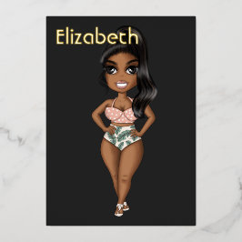 Invitación al Relieve metalizado de cumpleaños afr