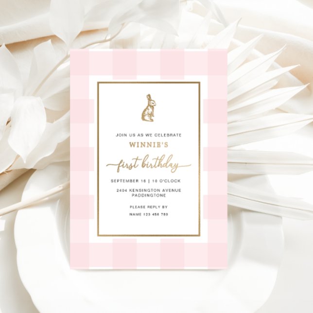 Invitación al Relieve metalizado de cumpleaños Bun (Subido por el creador)