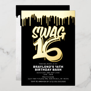 Invitación al Relieve metalizado de cumpleaños de