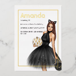 Invitación al Relieve metalizado de cumpleaños de 