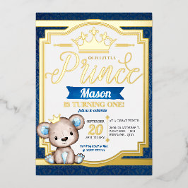 Invitación al Relieve metalizado de cumpleaños del