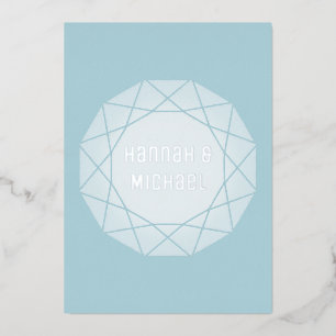 Invitación al Relieve metalizado de diamantes geom