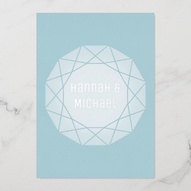 Invitación al Relieve metalizado de diamantes geom (Anverso)