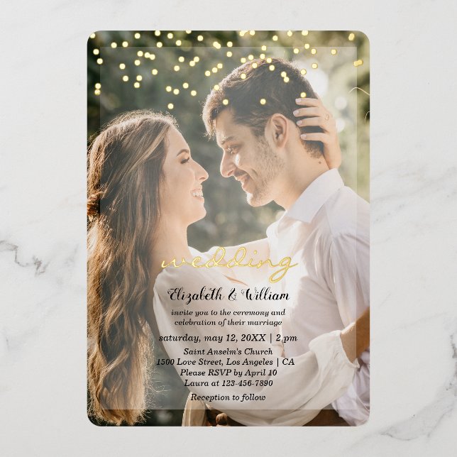 Invitación al Relieve metalizado de dos fotos de B (Anverso)
