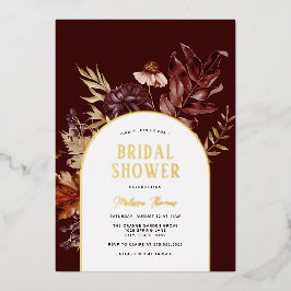 Invitación al Relieve metalizado de ducha de novia