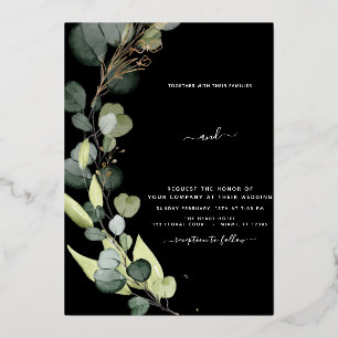 Invitación al Relieve metalizado de Eucalyptus Gre