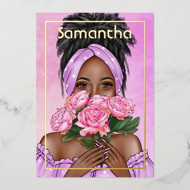 Invitación al Relieve metalizado de fiesta de cump (Anverso)