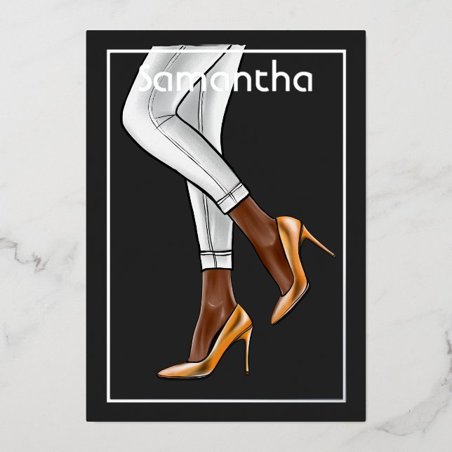 Invitación al Relieve metalizado de fiesta de cump (Anverso)