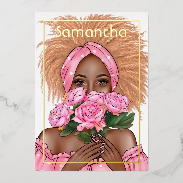 Invitación al Relieve metalizado de fiesta de cump (Anverso)