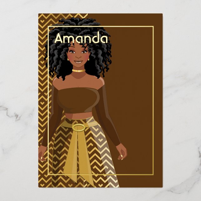 Invitación al Relieve metalizado de fiesta de cump (Anverso)