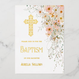 Invitación al Relieve metalizado de Flores silvest