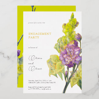 Invitación al Relieve metalizado De Gladiolus Y Ca