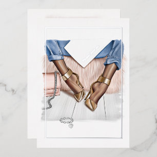 Invitación al Relieve metalizado de Glam Moda Fash