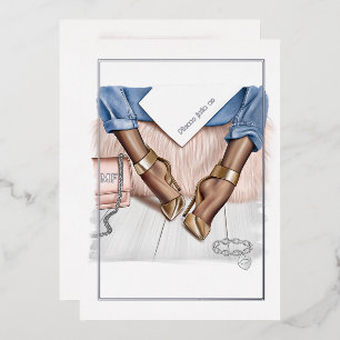 Invitación al Relieve metalizado de Glam Moda Fash