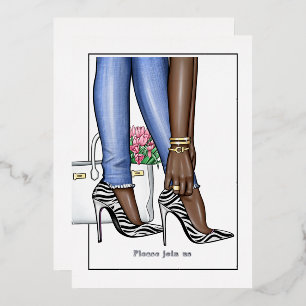 Invitación al Relieve metalizado de Glam Moda Fash