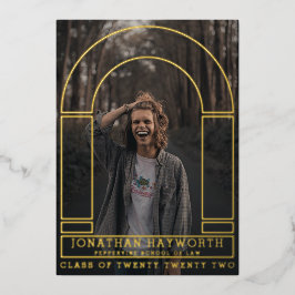 Invitación al Relieve metalizado de Graduación de