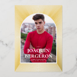 Invitación al Relieve metalizado de Graduación de