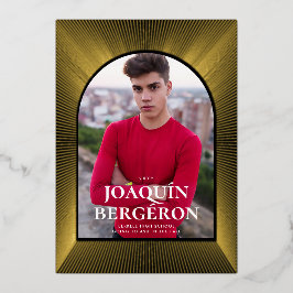 Invitación al Relieve metalizado de Graduación de