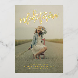 Invitación al Relieve metalizado de graduación de