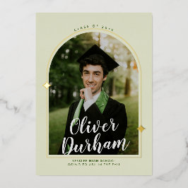 Invitación al Relieve metalizado de Graduación de