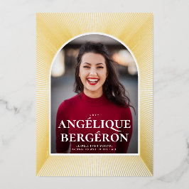 Invitación al Relieve metalizado de Graduación de