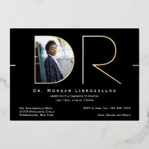 Invitación al Relieve metalizado de Graduación DR