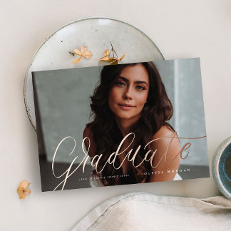 Invitación al Relieve metalizado de Graduación Mod