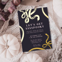 Invitación al Relieve metalizado de Halloween con 