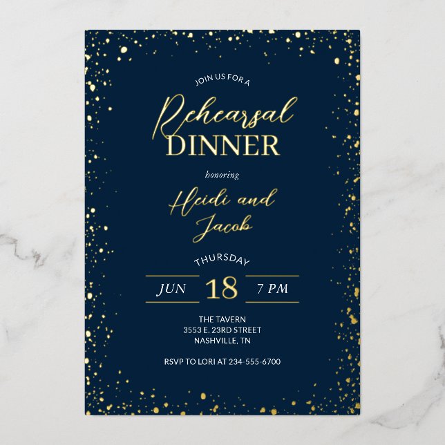 Invitación al Relieve metalizado de la cena de ens (Anverso)