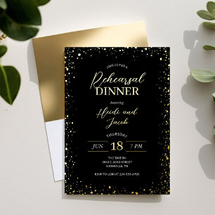 Invitación al Relieve metalizado de la cena de ens