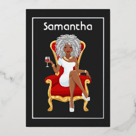 Invitación al Relieve metalizado de la fiesta de c