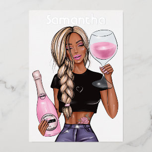 Invitación al Relieve metalizado de la fiesta de c