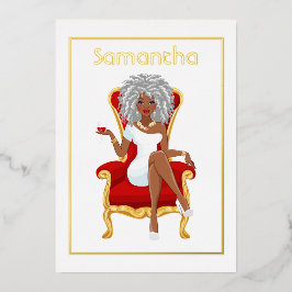 Invitación al Relieve metalizado de la fiesta de c