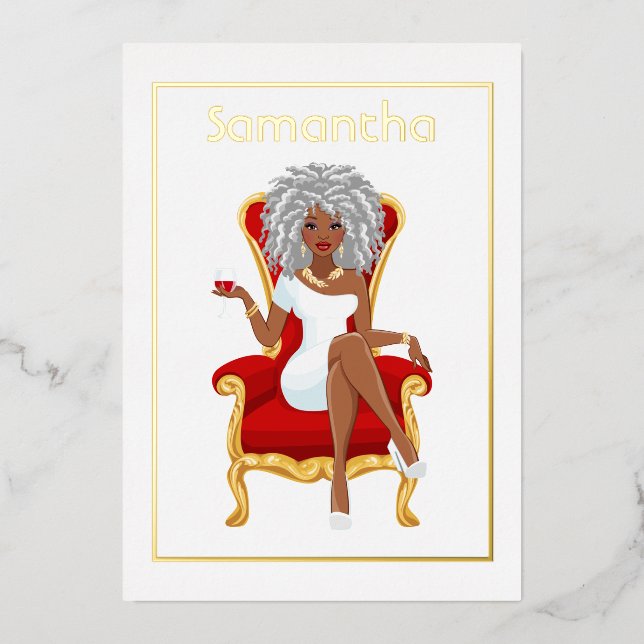 Invitación al Relieve metalizado de la fiesta de c (Anverso)