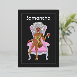 Invitación al Relieve metalizado de la fiesta de c