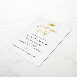 Invitación al Relieve metalizado de la fiesta de g