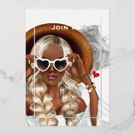 Invitación al Relieve metalizado de la fiesta de l