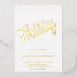 Invitación al Relieve metalizado de los 30 Años de<br><div class="desc">Invitación al Relieve metalizado de los 30 Años de Oro blanco moderno</div>