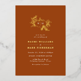 Invitación al Relieve metalizado de los Bodas de c