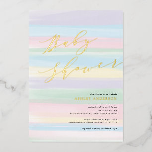 Invitación al Relieve metalizado de Pastel Rainbow