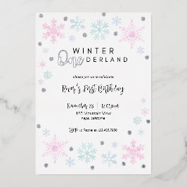 Invitación al Relieve metalizado de primer cumplea