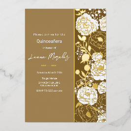 Invitación al Relieve metalizado de Quinceañera ma
