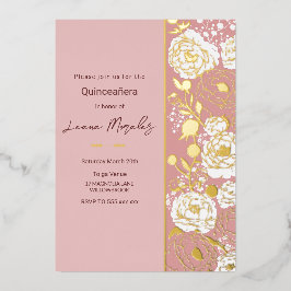 Invitación al Relieve metalizado de Quinceañera Ro