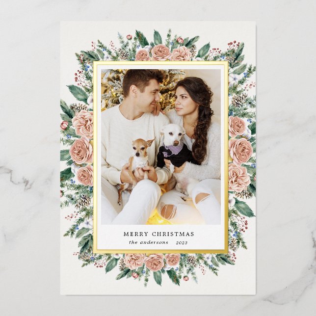 invitación al Relieve metalizado de vacaciones flo (Anverso)