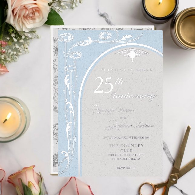 Invitación al Relieve metalizado del aniversario d (Subido por el creador)