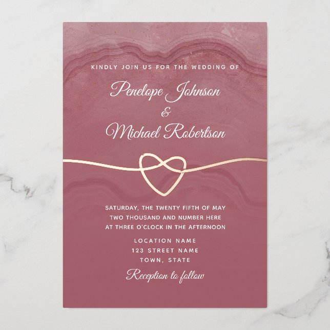 Invitación al Relieve metalizado del Boda de calig (Anverso)