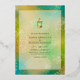 Invitación al Relieve metalizado del Boda de la Ar