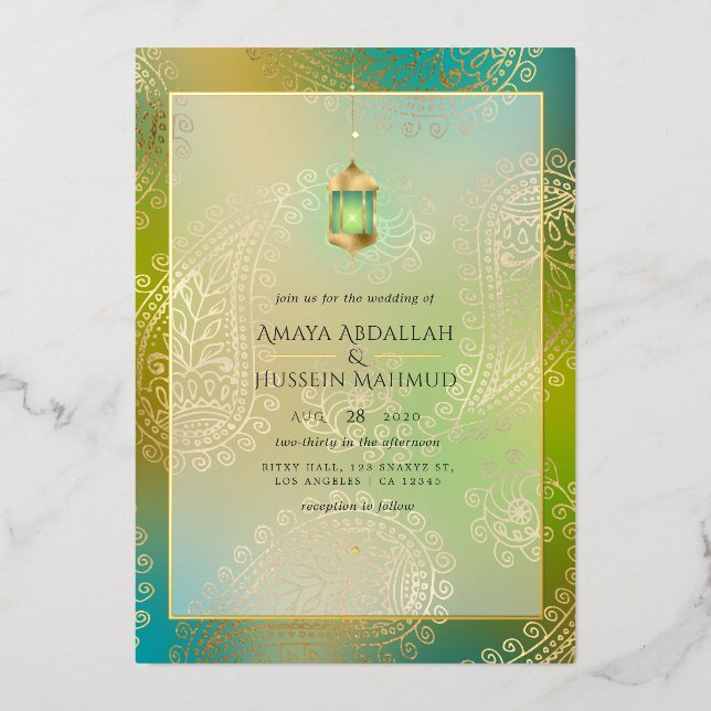 Invitación al Relieve metalizado del Boda de la Ar (Anverso)